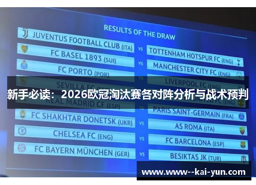 新手必读：2026欧冠淘汰赛各对阵分析与战术预判